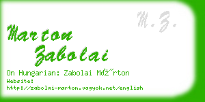 marton zabolai business card